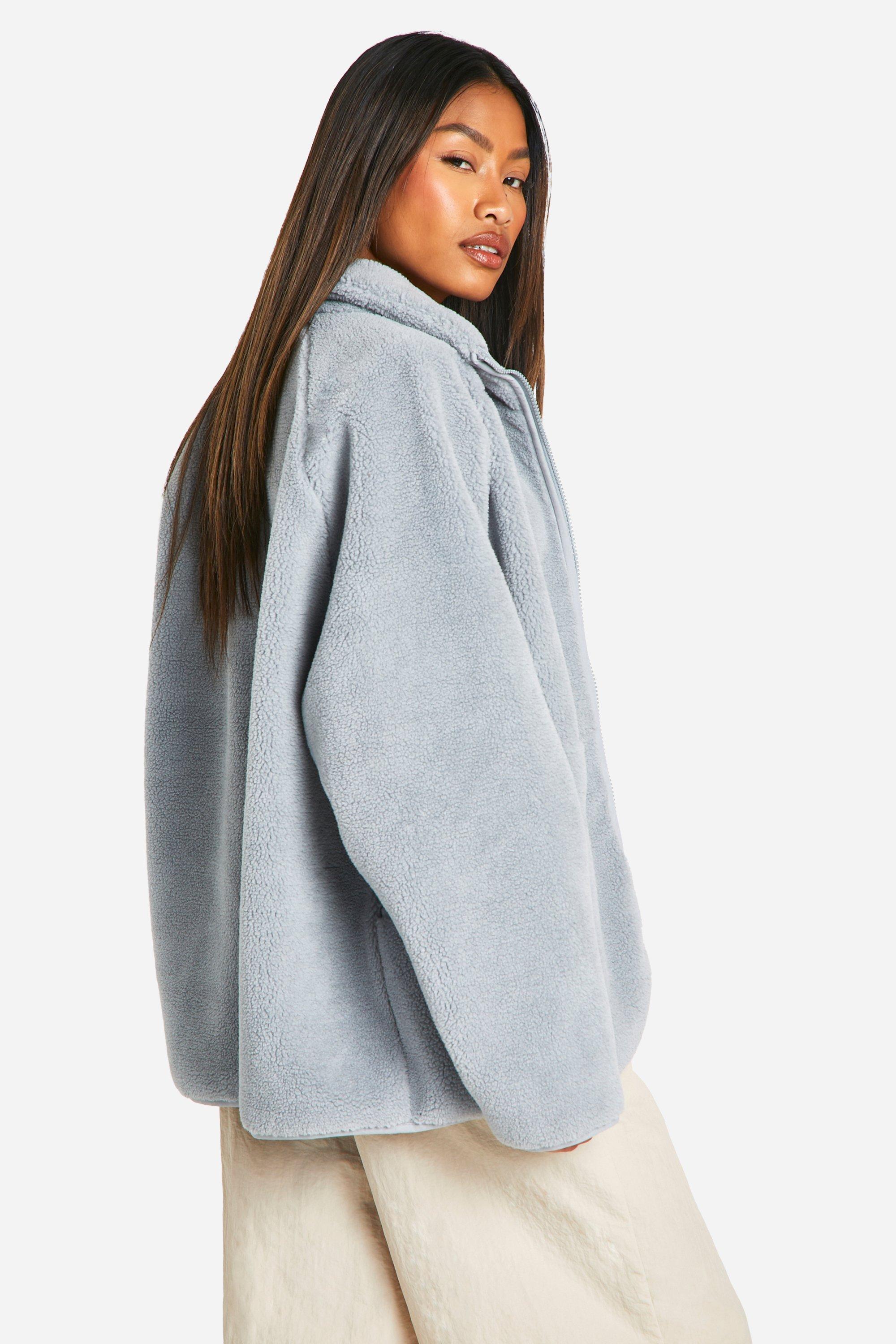 Light grey teddy coat best sale